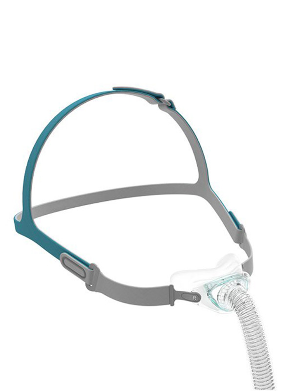 BMC N6 Burun Altı Yastıkçık CPAP Maskesi, kafa bandı takılı ve minimalist tasarımıyla