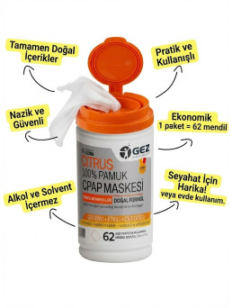 Citrus CPAP Maskesi Temizleme Mendili Citrus CPAP Maskesi Temizleme Mendili