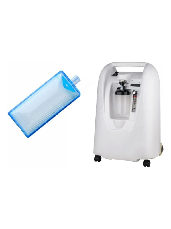 OxyTek K5BW Oksijen Konsantratörü Yedek Filtresi OxyTek K5BW oksijen konsantratörü için beyaz renkli yedek filtre, yakın çekim.