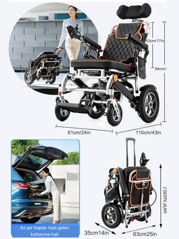 Poylin P206 Katlanır Akülü Tekerlekli Sandalye *Ultra Hafif - Sadece 29kg* Poylin P206 Katlanır Akülü Tekerlekli Sandalye *Ultra Hafif - Sadece 29kg*